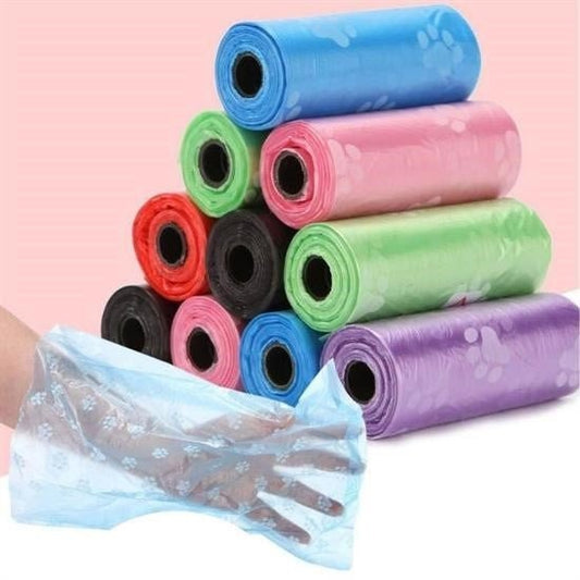 4'lü Rulo Pati Desenli Kaka Poşetleri ve Taşıyıcı Kılıf - Pawliox