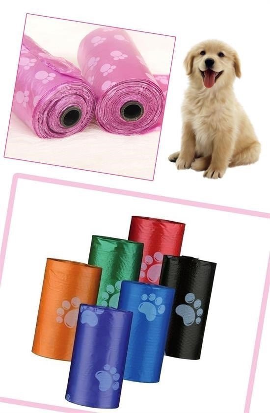 4'lü Rulo Pati Desenli Kaka Poşetleri ve Taşıyıcı Kılıf - Pawliox