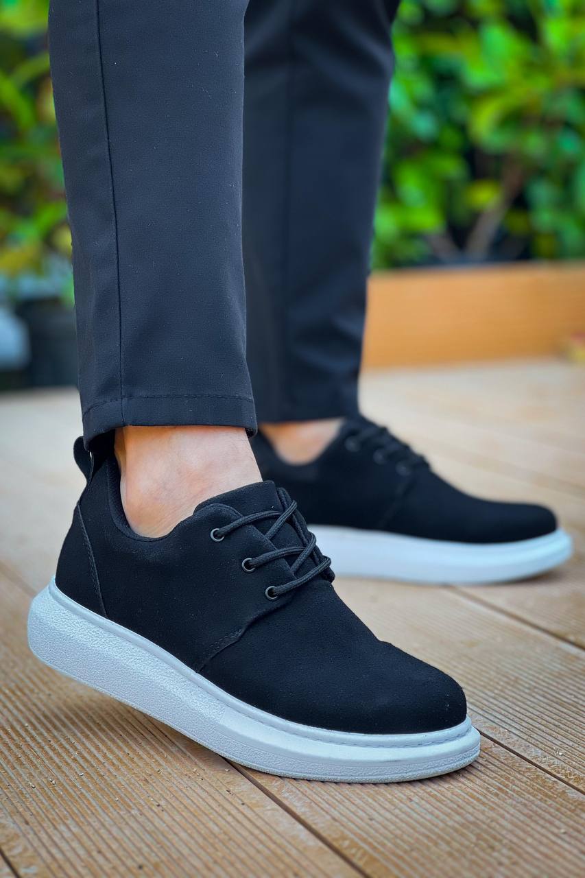 KB - 003 Kuback Siyah Süet Bağcıklı Günlük Erkek Ayakkabı - Pawliox