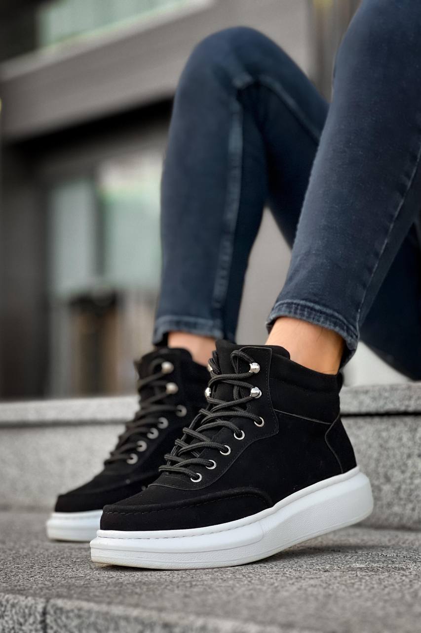 KB - 0994 Siyah Süet Yüksek Taban Erkek Bilek Bot - Pawliox