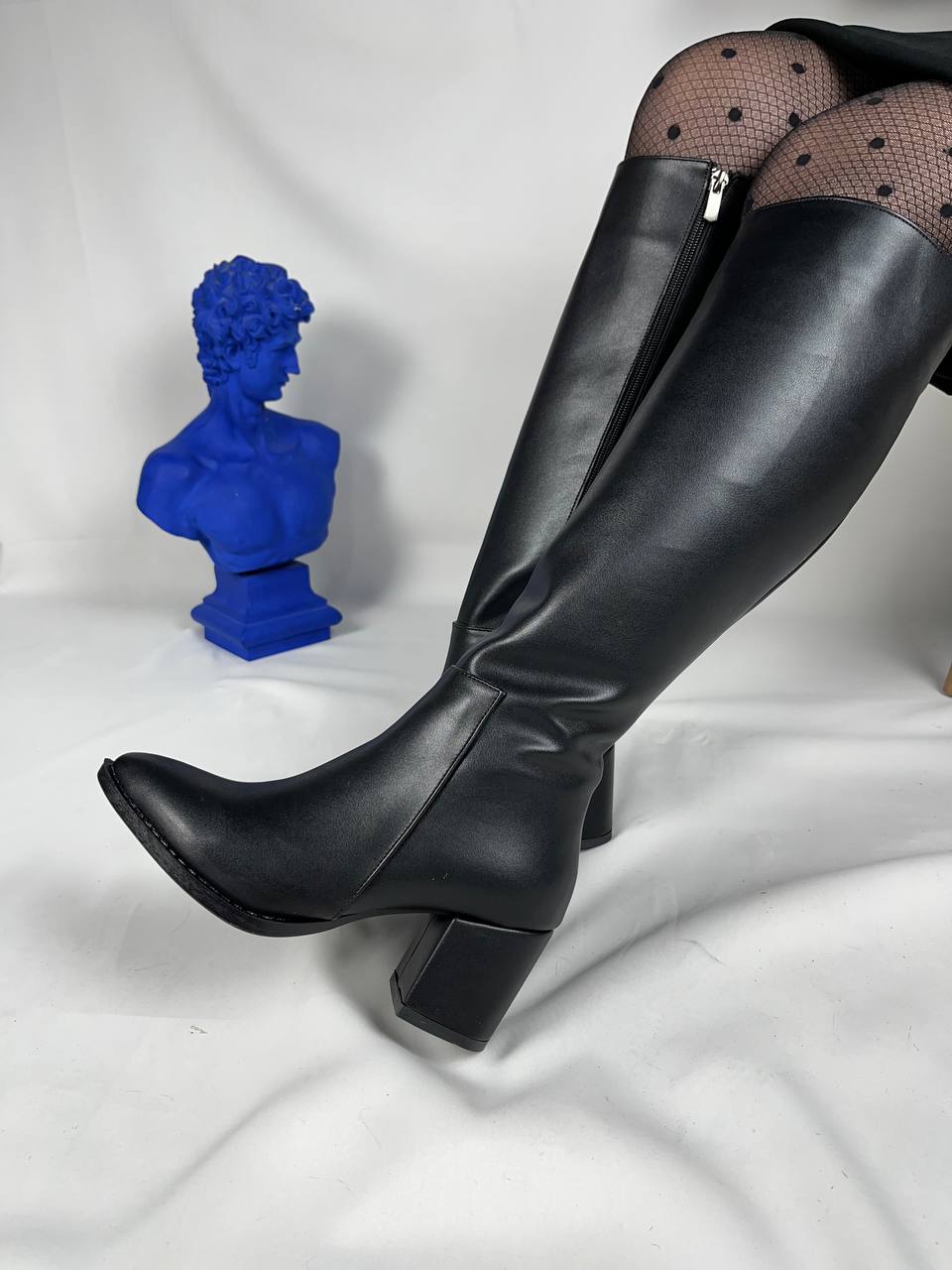 KB - 505 Kömür Cilt Kadın Çizme - Pawliox