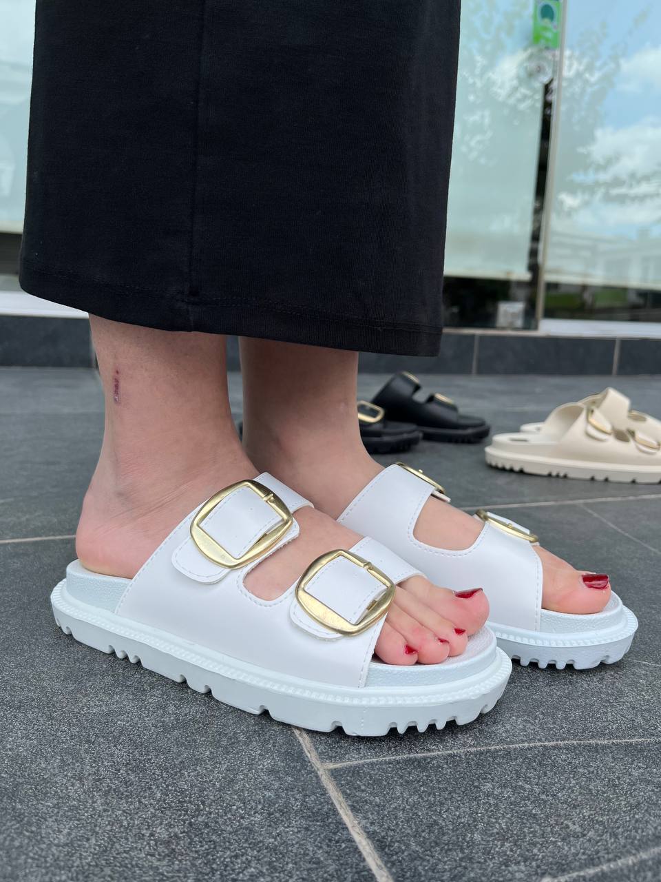 KBTX - 1 Beyaz Kadın Terlik - Pawliox