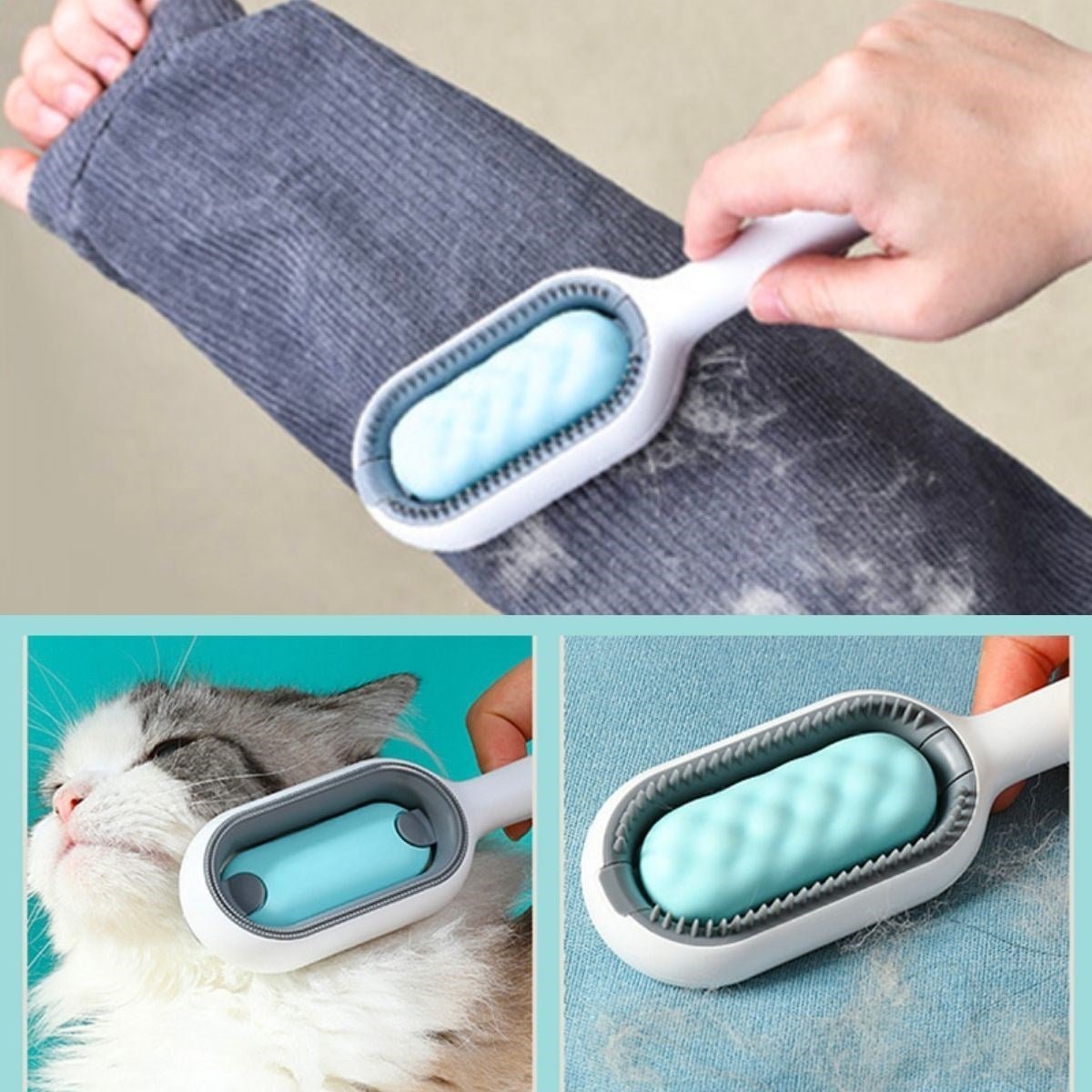 2'si 1 Arada Nemli & Kuru Kullanım Pet Tüy Fırçası - Pawliox