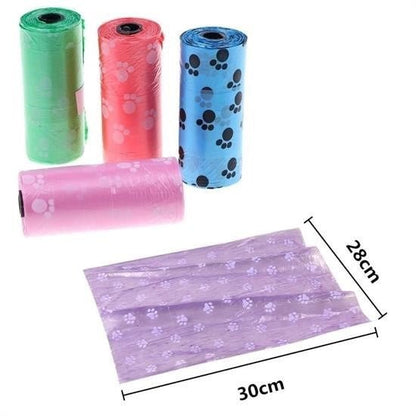 4'lü Rulo Pati Desenli Kaka Poşetleri ve Taşıyıcı Kılıf - Pawliox