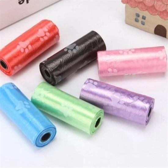 4'lü Rulo Pati Desenli Kaka Poşetleri ve Taşıyıcı Kılıf - Pawliox