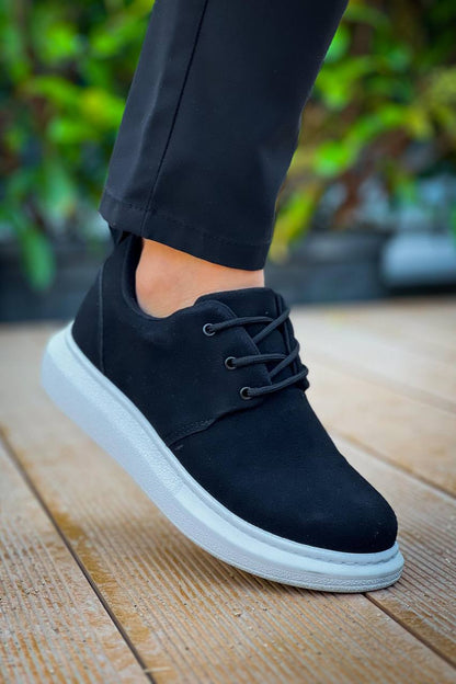 KB - 003 Kuback Siyah Süet Bağcıklı Günlük Erkek Ayakkabı - Pawliox