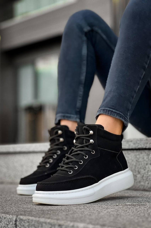 KB - 0994 Siyah Süet Yüksek Taban Erkek Bilek Bot - Pawliox